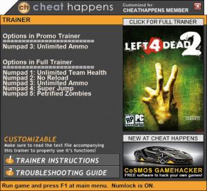 Left 4 Dead 2 Trainer for PC game version Patch 07.22.2018