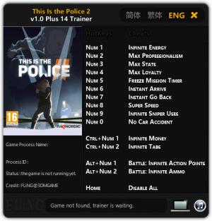 This Is the Police 2 Trainer for PC game version v1.0