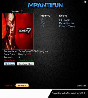 Tekken 7 Trainer for PC game version v1.14