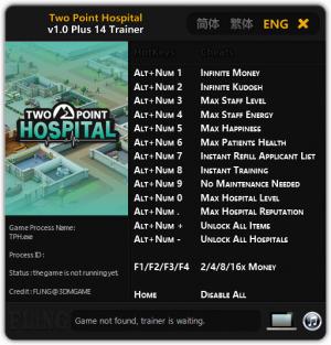 Two Point Hospital Trainer for PC game version v1.0
