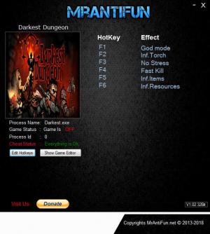 Darkest Dungeon Trainer for PC game version Build 24357