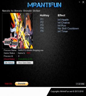 Naruto to Boruto: Shinobi Striker Trainer for PC game version  v1.03.20