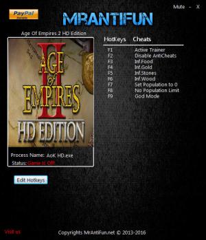 Age Of Empires 2 HD Edition Trainer for PC game version v5.8.3062235