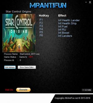 Star Control: Origins Trainer for PC game version  v1.0.52584