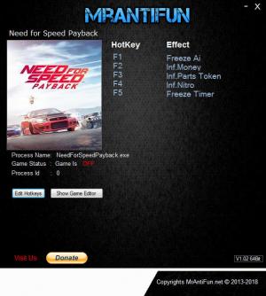 Need for Speed: Payback Trainer for PC game version v28.09.2018