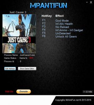 Just Cause 3 Trainer for PC game version v10.17.2018