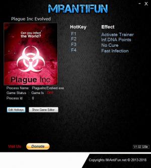 Plague Inc. Evolved Trainer for PC game version v1.16.3