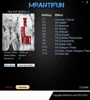 The Evil Within 2 Trainer for PC game version v1.02