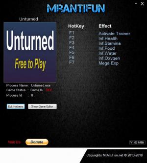 Unturned Trainer for PC game version v3.27.0.1
