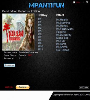 Dead Island: Definitive Edition Trainer for PC game version v1.1.2