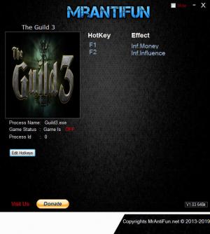 The Guild 3 Trainer for PC game version v0.7.1