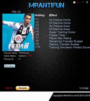 FIFA 19 Trainer for PC game version v28.01.2019