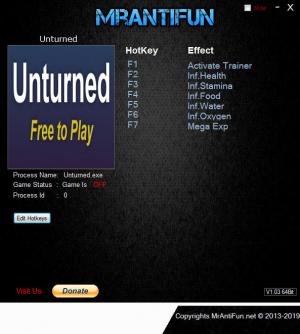 Unturned Trainer for PC game version v3.29.2.1