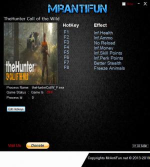 theHunter: Call of the Wild Trainer for PC game version v1622882
