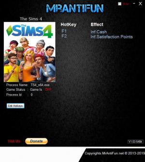 The Sims 4 Trainer for PC game version v1.50.67.1020