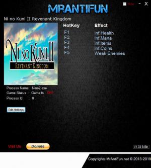 Ni No Kuni 2: Revenant Kingdom Trainer for PC game version v4.00