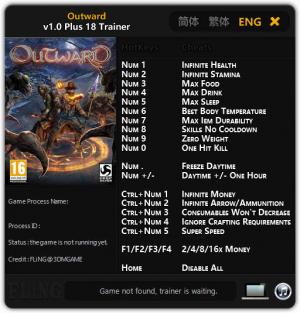 Outward Trainer for PC game version v1.0