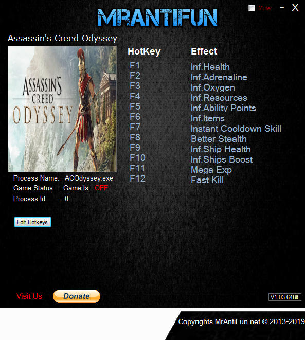 Assassin S Creed Odyssey Trainer 12 V1 2 0 Mrantifun Download
