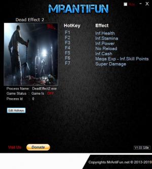 Dead Effect 2 Trainer for PC game version v190401