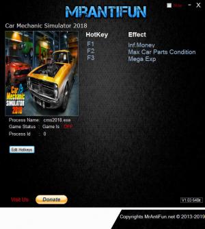 Car Mechanic Simulator 2018 Trainer for PC game version v1.6.0