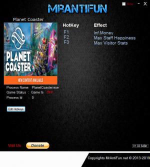 Planet Coaster Trainer for PC game version v1.11.0