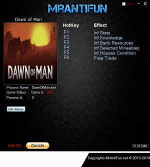 Dawn of Man Trainer for PC game version v1.1.0