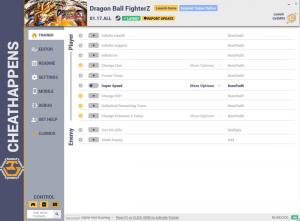 DRAGON BALL FighterZ Trainer for PC game version v1.17.ALL