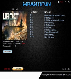 Uboat Trainer for PC game version B119