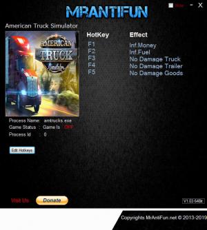 American Truck Simulator Trainer for PC game version v1.34.0.5
