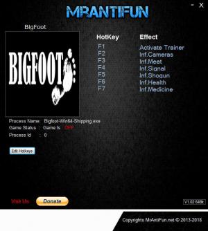 BIGFOOT Trainer for PC game version v3.0.Hotfix3