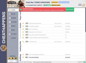 Total War: THREE KINGDOMS Trainer for PC game version v1.0.0 Build 9292.1665972