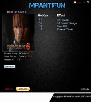 Dead or Alive 6 Trainer for PC game version v1.05