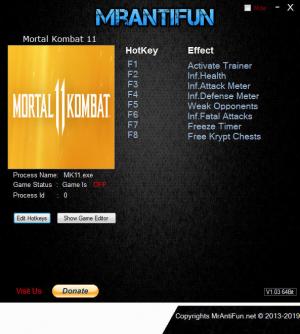 Mortal Kombat 11 Trainer for PC game version v1.02