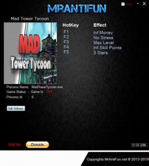 Mad Tower Tycoon Trainer for PC game version v19.06.21a