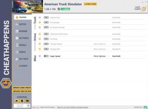 American Truck Simulator Trainer for PC game version v1.35.1.14s 64bit