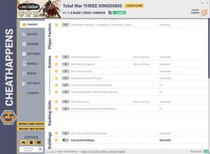 Total War: THREE KINGDOMS Trainer for PC game version v1.1.0 Build 10009.1688838