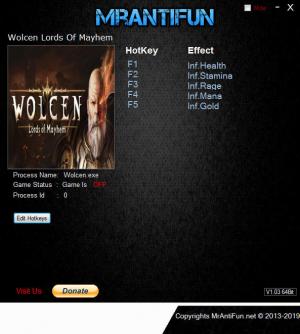 Wolcen: Lords of Mayhem Trainer for PC game version v1.1.4.0
