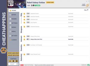 Rebel Galaxy Outlaw Trainer for PC game version v1.03