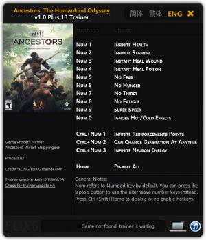 Ancestors: The Humankind Odyssey Trainer for PC game version v1.0