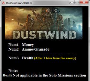 Dustwind Trainer for PC game version v1.0