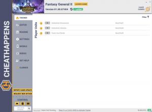 Fantasy General II Trainer for PC game version v01.00.07404