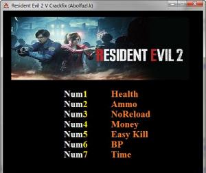 Resident Evil 2 Trainer for PC game version v1.0