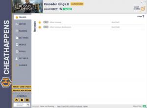 Crusader Kings 2 Trainer for PC game version v3.3.0 XDSW