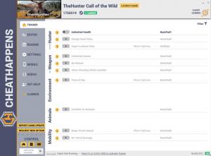 theHunter: Call of the Wild Trainer for PC game version v1750519