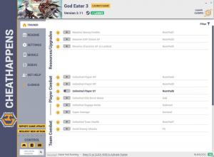 God Eater 3 Trainer for PC game version v2.11