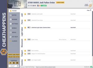Star Wars Jedi: Fallen Order Trainer for PC game version v11.18.2019