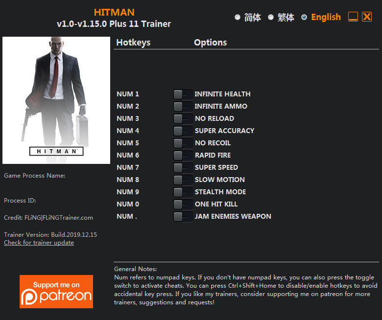 HITMAN 3 Trainer - FLiNG Trainer - PC Game Cheats and Mods