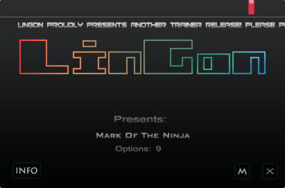 Mark of the Ninja Trainer +9 v1.1 {LinGon}