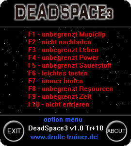 Dead Space 3 Trainer +10 v1.0 {dR.oLLe}