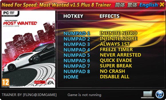 need for speed most wanted trainer money